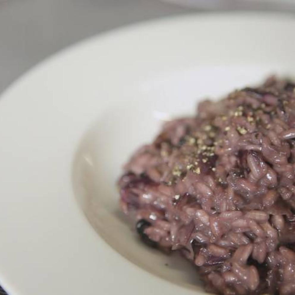 Risotto al radicchio e vino rosso