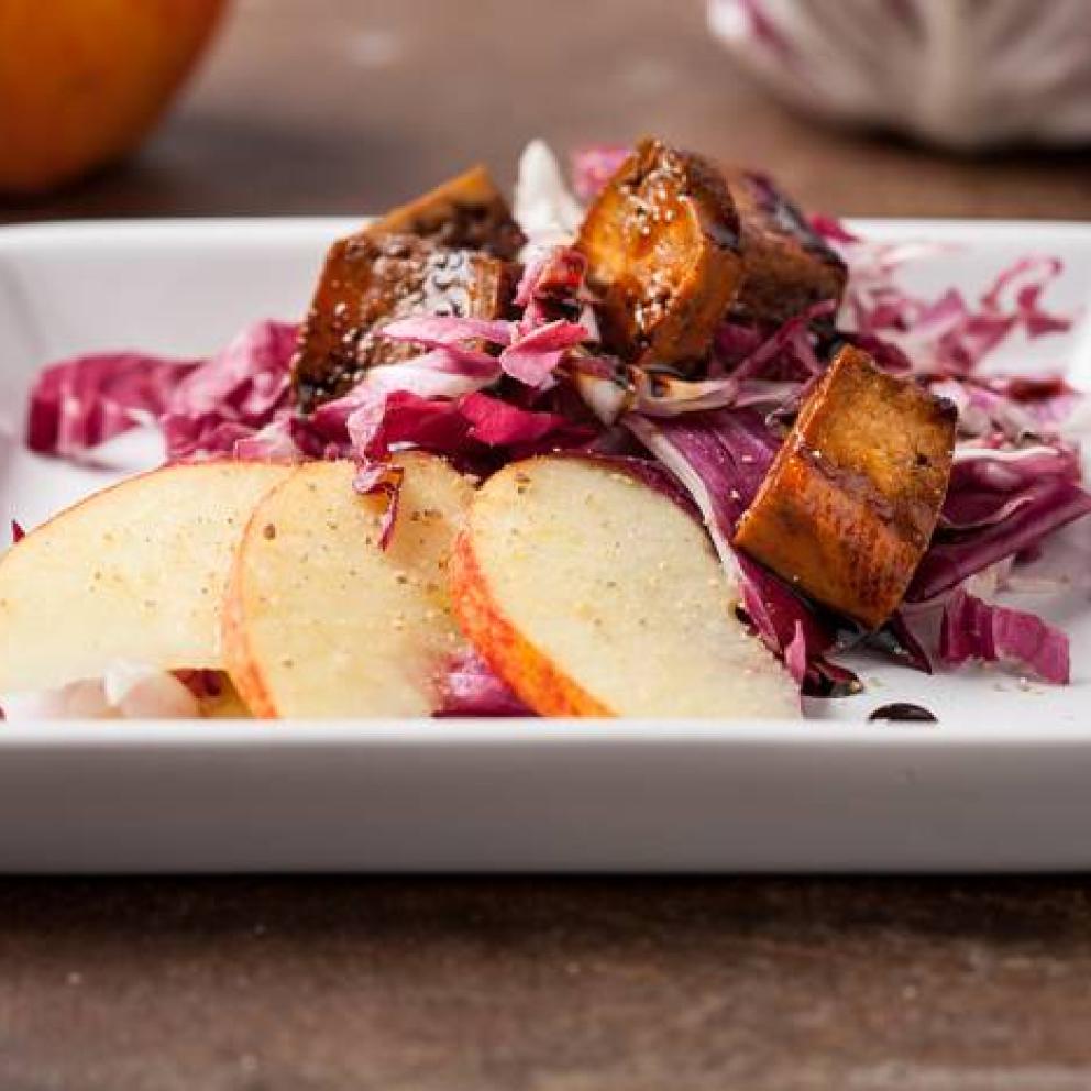 Insalatina radicchio mele e tofu