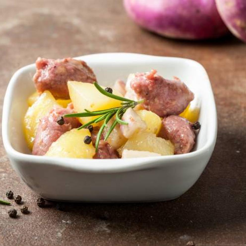 Stufato di rape, patate e salsiccia