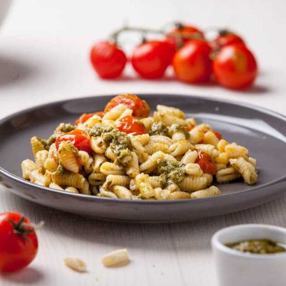 Gnocchi pesto e pomodorini