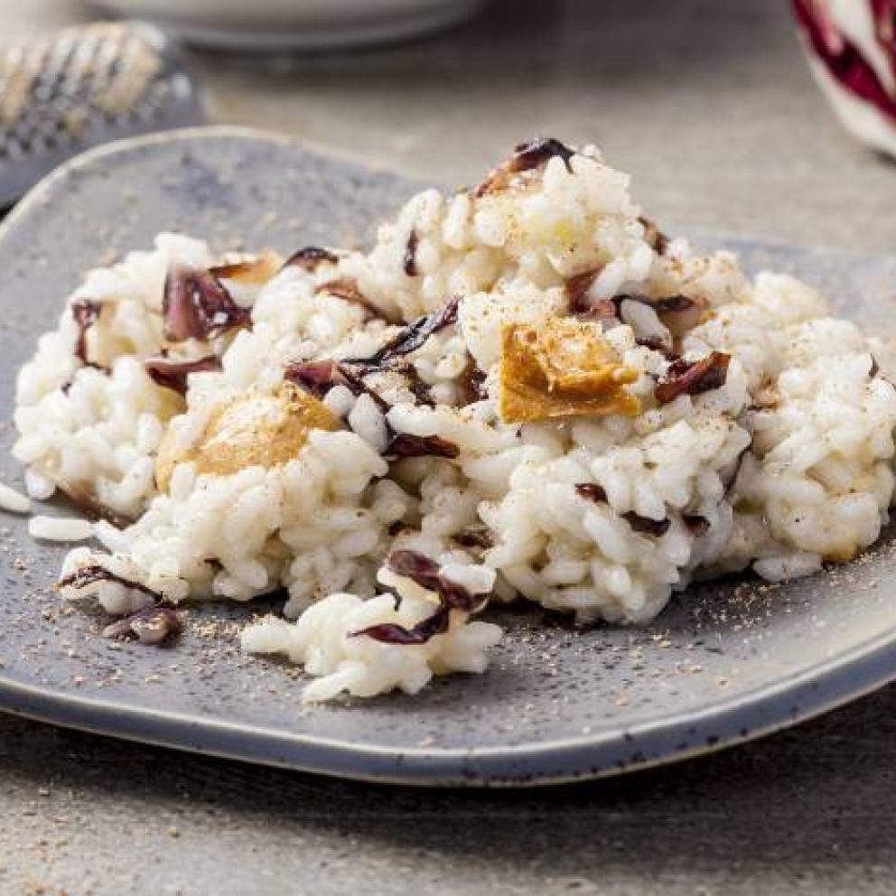 Risotto con radicchio e scamorza