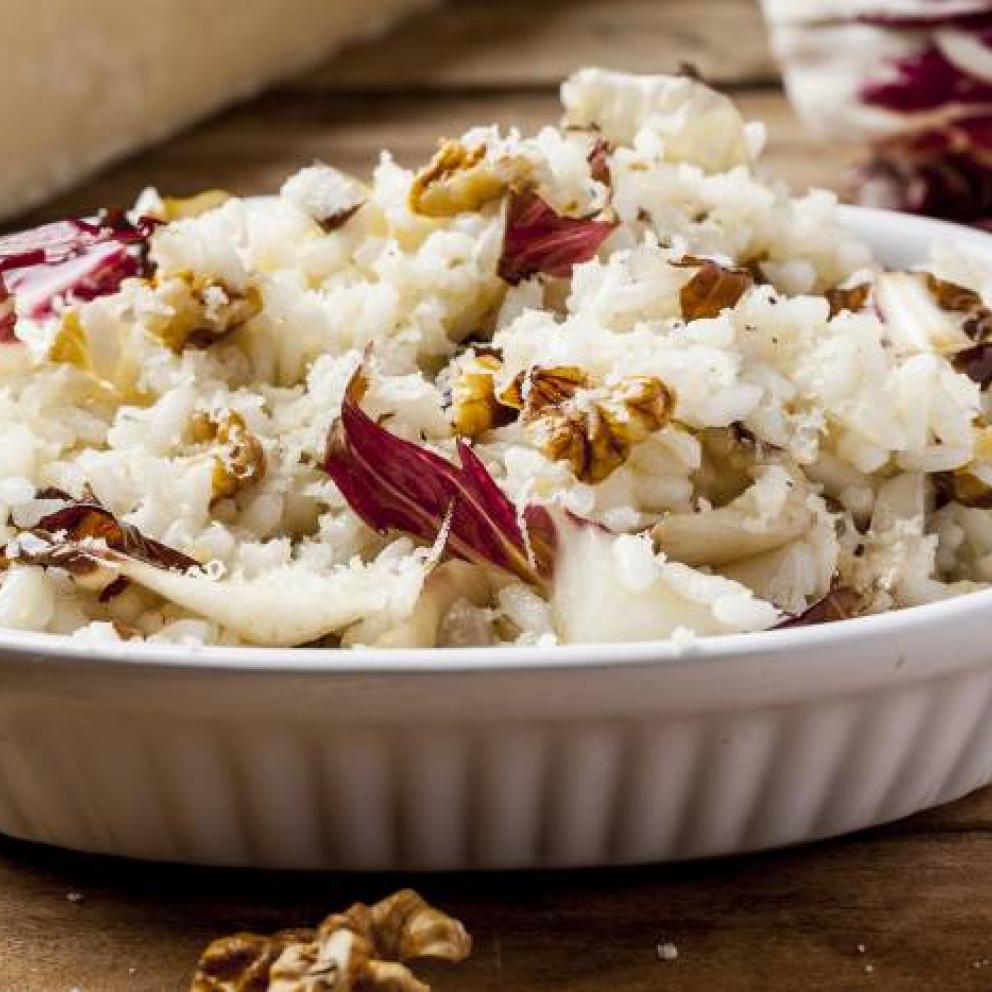 Risotto con radicchio e noci