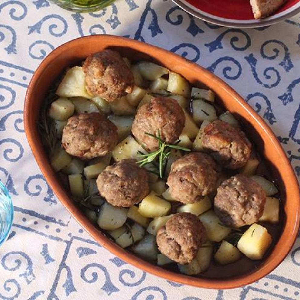 polpette al forno in umido con patate