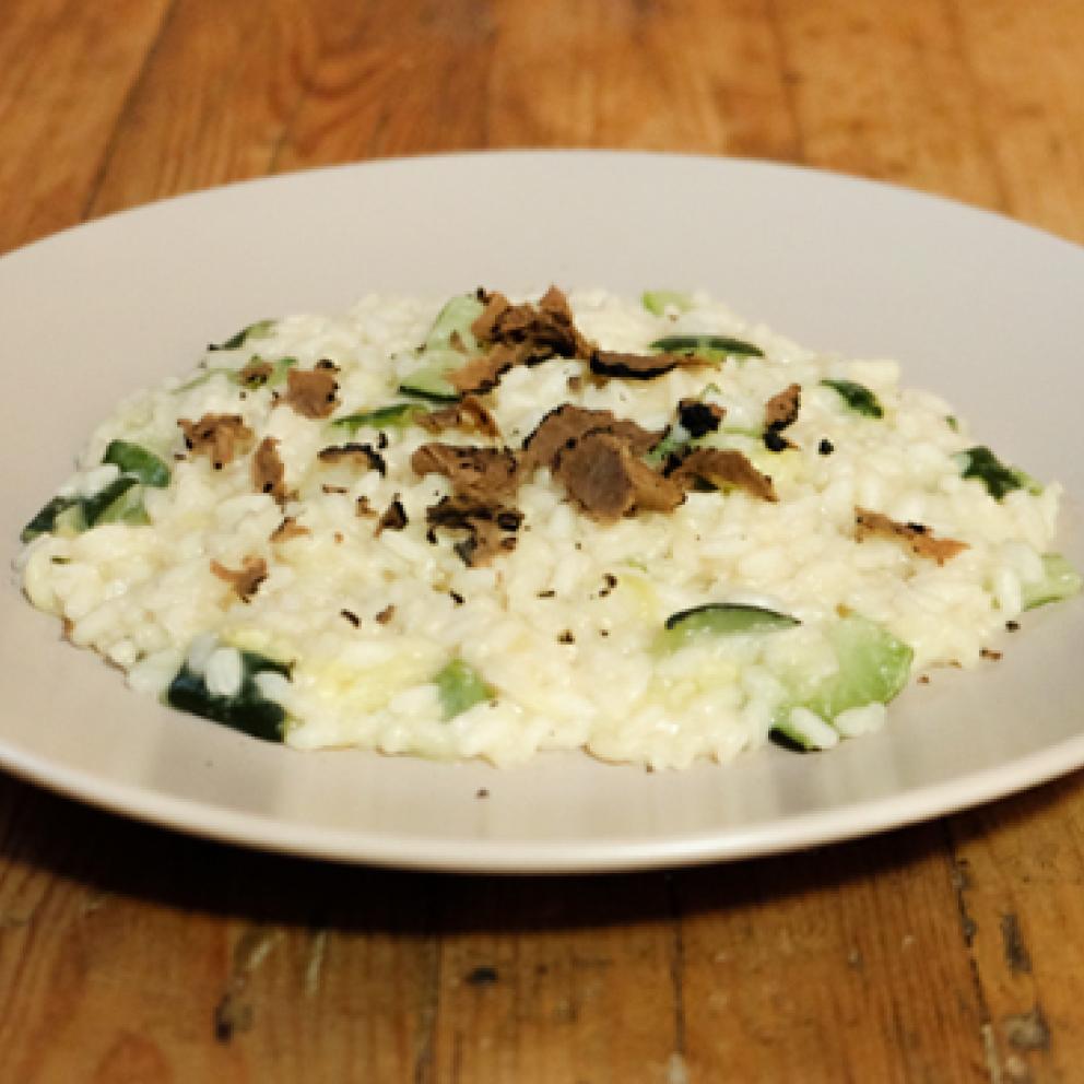 Risotto con zucchine e tartufo